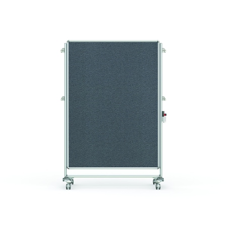 Ghent Partition Mobile 2-Sided Fabric Bulletin Board, 65"H x 46"W, Gray NEX224FFP-91